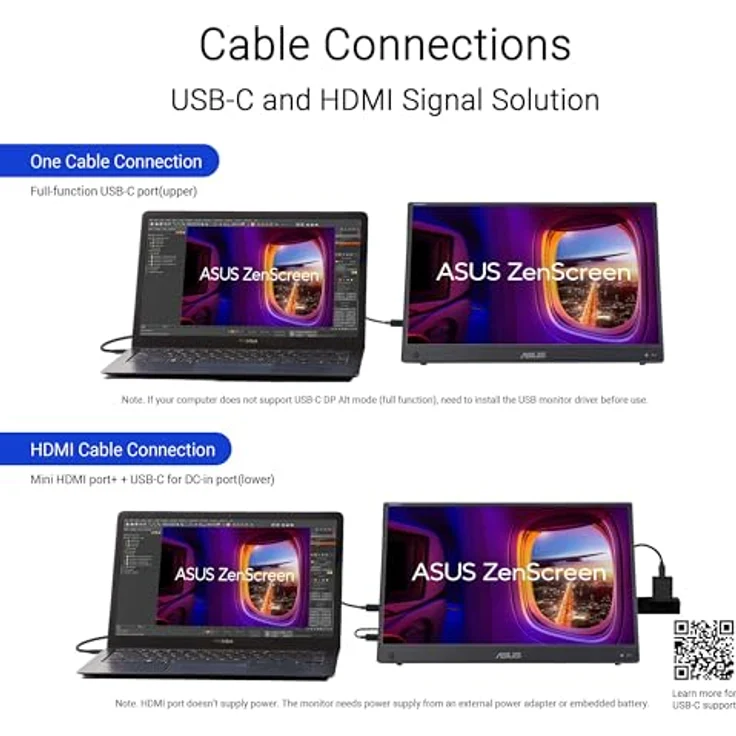 ASUS ZenScreen MB16AMTR - 15,6 Zoll USB Touch Monitor - Full HD 1920x1080, 10W USB-C, Mini HDMI, Autorotation, IPS - entspiegelt, Speaker - schwarz – Bild 5