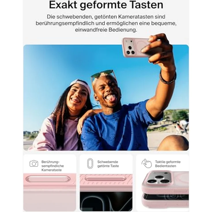 Belkin Grip Magn. Schutzhülle iPhone 17 Pro, Stoßschutz bis 2m, strukturierte Oberfläche, pink – Bild 5