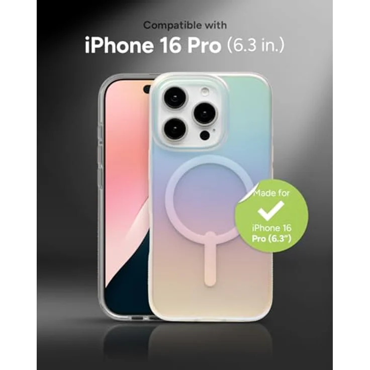 ZAGG Milan Snap, Graphen-verstärkte Hülle für iPhone 16 Pro 6.3-Inch, MagSafe-kompatibel, irisierende Rückabdeckung, stoßfest – Bild 2