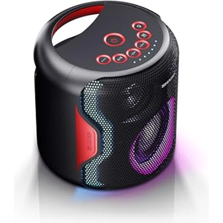 SHARP PS-921 (BK) Partylautsprecher, 14 Stunden Wiedergabezeit, Bluetooth, TWS: Koppeln eines weiteren Gerätes, Multicolor-Lichtshow, Ultra-Bass-Einstellung, 130 Watt, schwarz – Bild 3