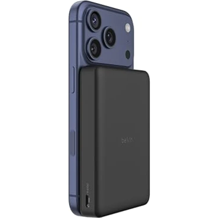Belkin BoostCharge Slim Magnetische Powerbank 10.000 mAh, 7,5 W, USB-C, Schwarz für iPhone 12-17 – Bild 1