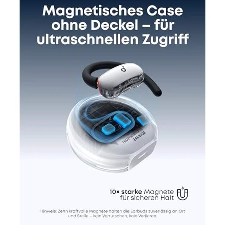 soundcore V40i, Open-Ear Kopfhörer mit verstellbaren Ohrbügeln, Kabellose Earbuds, 2X tiefer Bass, IP55, 21h Spielzeit, KI-optimierte Anrufe, Bluetooth 5.4, transparentes Case – Bild 3