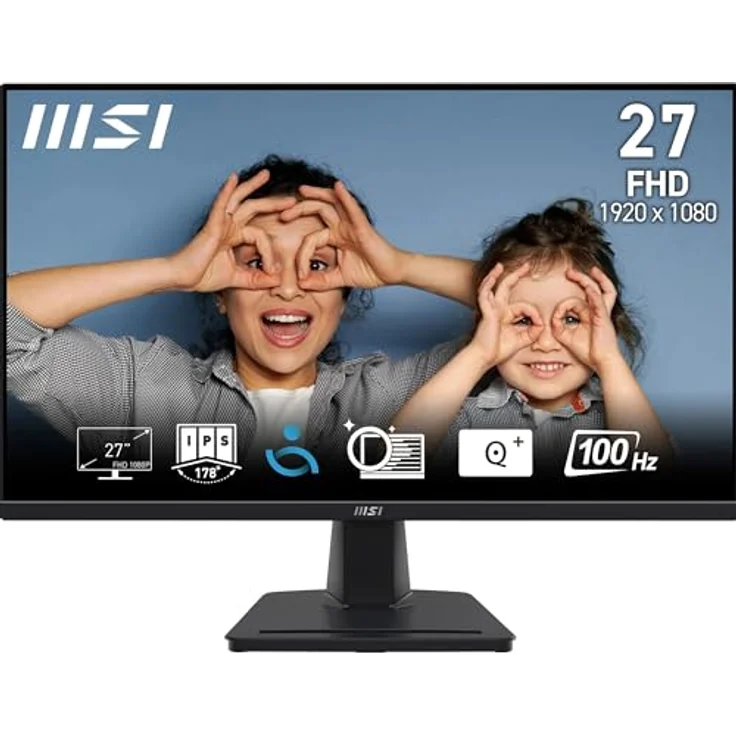 MSI PRO MP275 27 Zoll Full HD Office Monitor - IPS-Panel, 100 Hz, augenschonend, integrierte Lautsprecher - HDMI 1.4b, D-Sub (VGA) – Bild 1