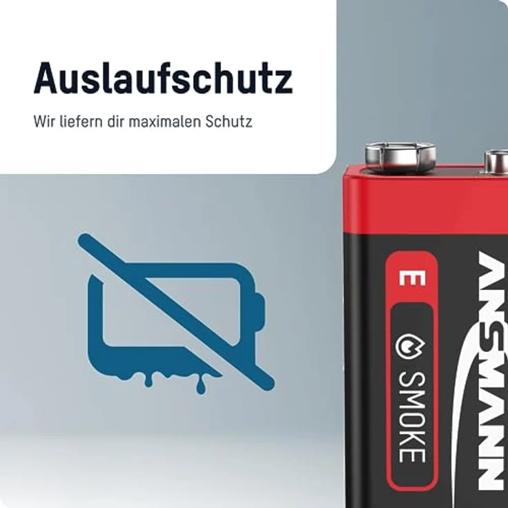 2 ANSMANN Alkaline longlife Rauchmelder 9V Block Batterien - Premium Qualität für höhere Leistung, 9V Batterie ideal für Feuermelder, Bewegungsmelder, Alarmanlagen & Kohlenmonoxid Warnmelder – Bild 5