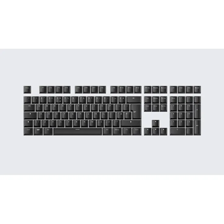 Wooting PBT ISO (UK) & ANSI (US) Keycaps - Just Black - Double-Shot PBT-Konstruktion, OEM-Profil, hintergrundbeleuchtungsdurchlässige Legenden - Schwarz