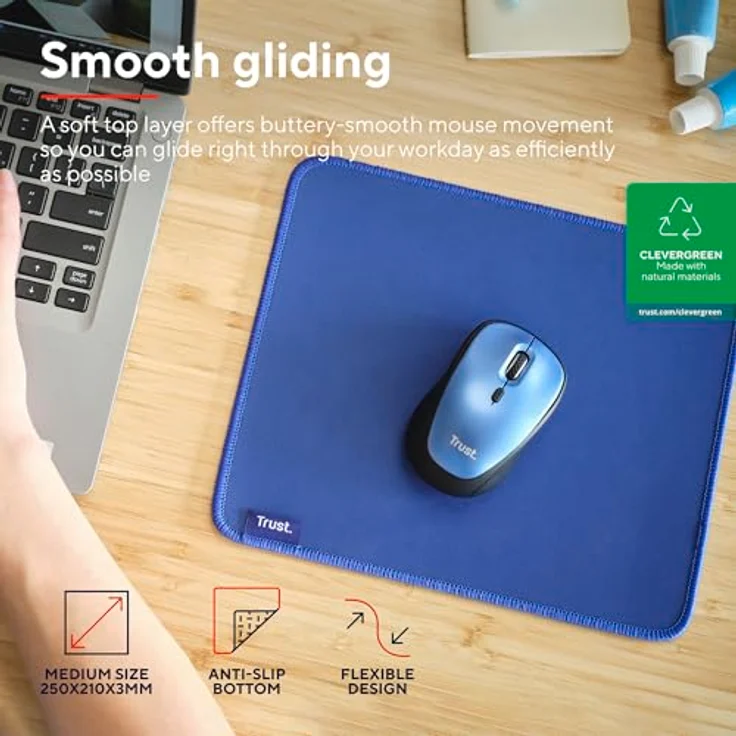 TRUST Boye Eco Mauspad, aus recycelten Materialien, Größe M (3 mm x 250 mm) – Bild 2