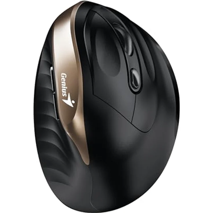 Genius Ergo 8250S, kabellose vertikale ergonomische leise Maus mit 6 Tasten, 1600 DPI, Champagner-Gold – Bild 3