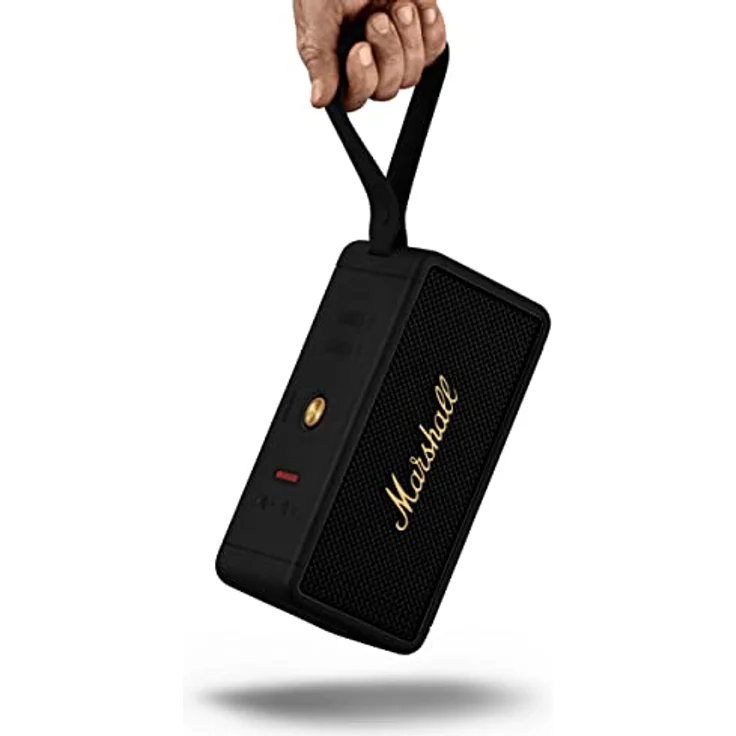 Marshall Middelton tragbare Bluetooth Lautsprecher, kabellos, koppelbar, IP67 Staub und wasserfest, über 30 Stunden Spielzeit, Schnellladung, Innen- und Außenlautsprecher - Nachtschwarz  – Bild 5