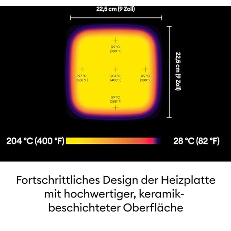 Cricut EasyPress 3, Heizplatte 22,5 cm x 22,5 cm (9 Zoll) mit Bluetooth-Verbindung und präziser Temperaturkontrolle bis 205 °C für T-Shirts, Kissen und Tragetaschen – Bild 2