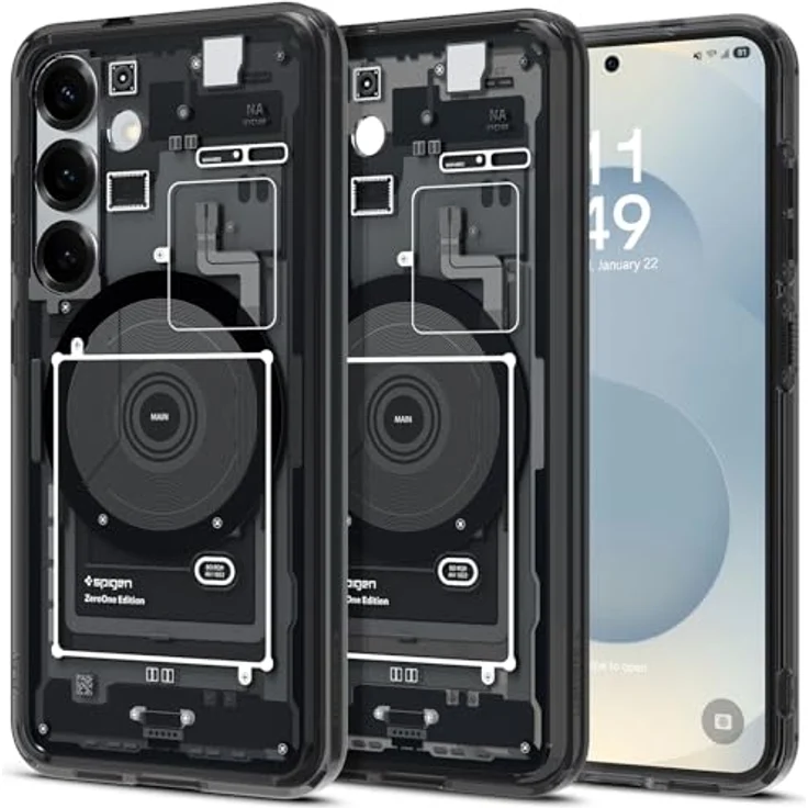 Spigen Ultra Hybrid MagFit Hülle für Samsung Galaxy S25, kompatibel mit MagSafe, Black, mit Eckschutz und Displayrand – Bild 1