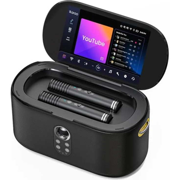 Ikarao Karaokebox Shell S1 (8 h, Akkubetrieb), Bluetooth Lautsprecher, Schwarz – Bild 4