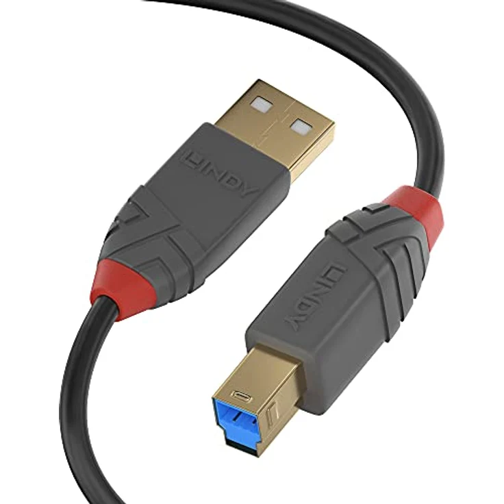 LINDY 36742 2m USB 3.0 Typ A an B Kabel, Anthra Line Anthrazit – Bild 2