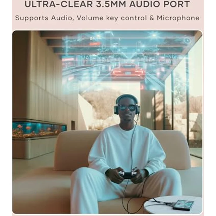 SATECHI Mobile XR Hub, USB-C-Adapter mit 100W Durchgangsladung, 10Gbps Datenübertragung, Videoausgang für XR/AR-Brillen, 4K-Auflösung, 3,5mm Audioanschluss, silber – Bild 5