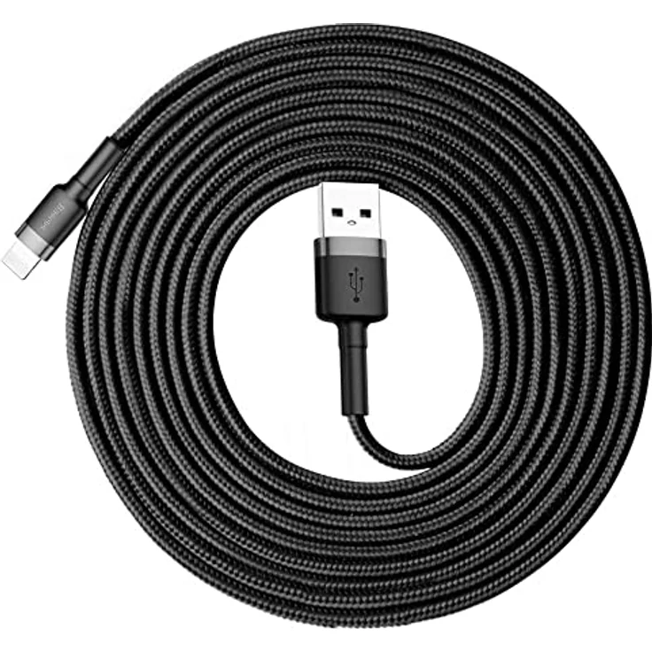 Baseus Cafule USB Lightning Kabel, 3m, 2A, schwarz-grau, schnelles Laden & Datenübertragung bis 480 Mbps – Bild 3