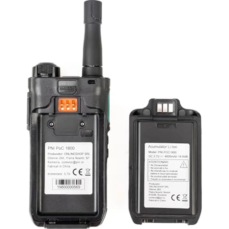 PNI PoC 1800, Tragbarer Radiosender mit GSM 4G LTE, Wi-Fi 2,4 GHz, Android OS, 1,77 Zoll Farbbildschirm, 4400 mAh Akku, IP54 – Bild 10