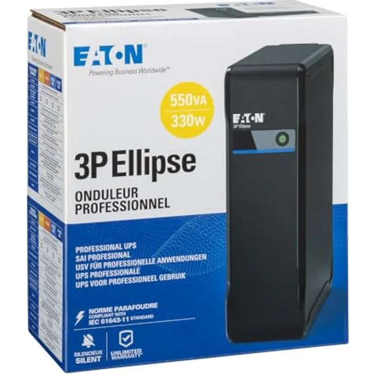 Eaton 3P Ellipse 550 DIN USV, 550 VA Unterbrechungsfreie Stromversorgung mit 4 Ausgängen, 220-240V – Bild 5