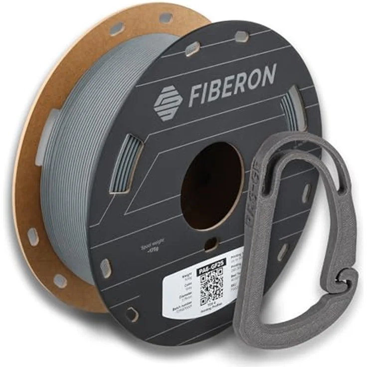 Polymaker Fiberon PA6-GF Glasfaser-Nylon-Filament, 1,75 mm, grau, 500 g, hitzebeständig, verbesserte Kartonspule, geeignet für Hochgeschwindigkeitsdruck – Bild 1