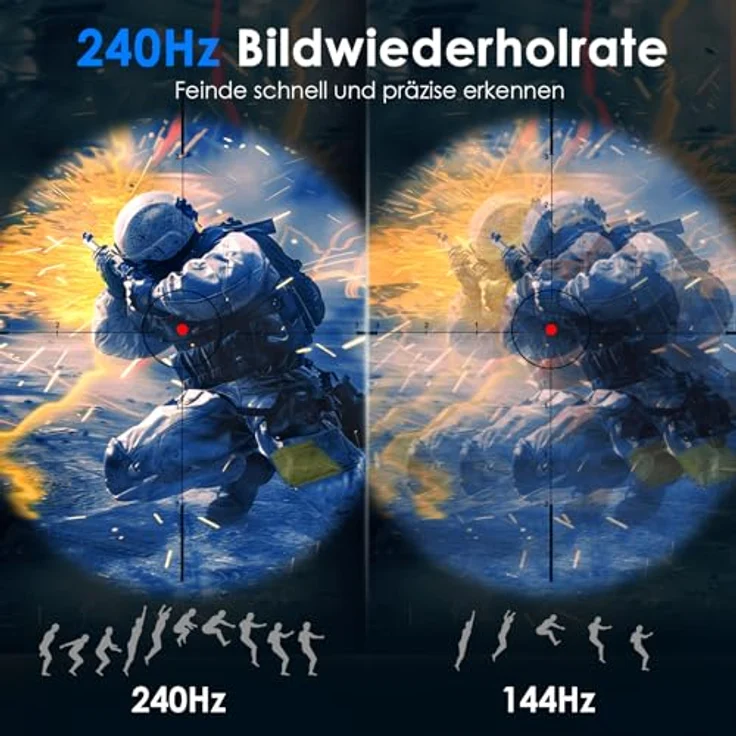 TITAN ARMY P2510S 24.5 Zoll 1440P Gaming Monitor, QHD 2560 x 1440, Fast IPS 1ms GTG, Adaptive Sync, Rahmenlos, HDR10, 126% sRGB, Low Blue Light, 100*100 VESA, HDMI 2.0 DisplayPort 1.4 (Schwarz) – Bild 3