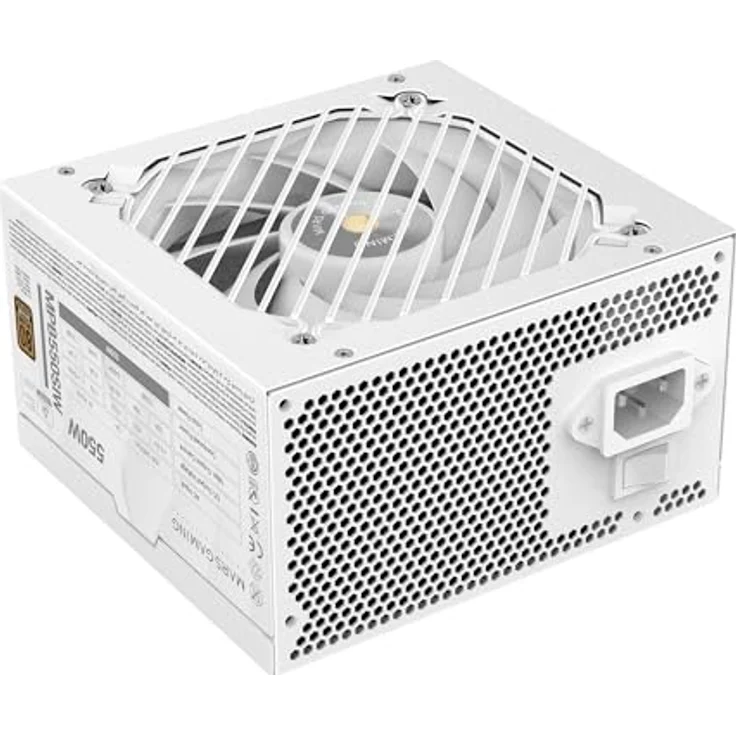 Mars Gaming MPB550SI, ATX-Netzteil 550W, 80Plus Bronze, 90% Effizienz, 7 Jahre Garantie, AI2-RPM-Technologie, weiß – Bild 1