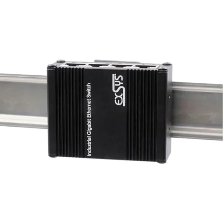 Exsys EX-62021, 5-Port Industrial Ethernet Micro Switch mit 1 Gbit/s und USB-C Stromversorgung, Schwarz – Bild 3
