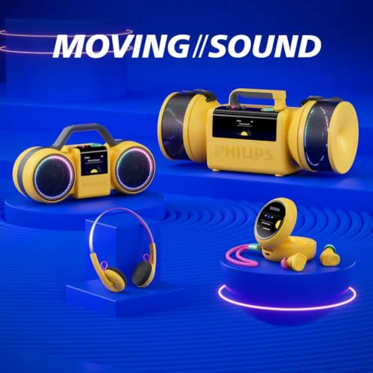 Philips TAMS60 - The Roller Boombox - Bluetooth-Lautsprecher mit 120 W, IP67 Wasserfest, 24 Stunden Akku, Schwarz – Bild 7