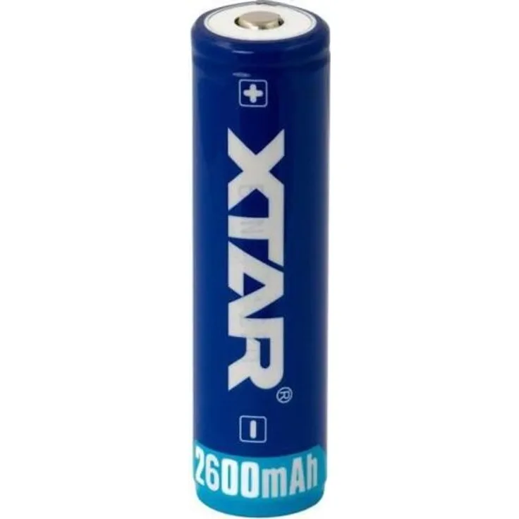 Xtar Akku 18650, 3,7 V Li-Ion, 2600 mAh, wiederaufladbar mit Schutzschaltung