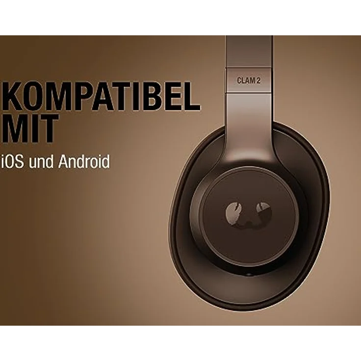 Fresh 'n Rebel Clam 2, Kabelloser Bluetooth-Kopfhörer Over-Ear, 80 Stunden Wiedergabezeit, mit Mikrofon, faltbar, Ambient-Sound-Modus, Schnellladefunktion, Audioeingang, Veganes Leder (Brave Bronze) – Bild 4