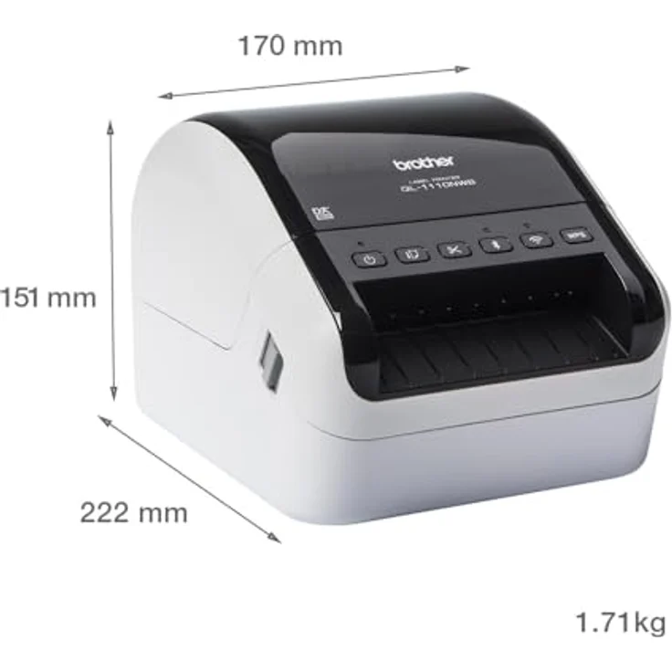 Brother QL-1110NWBC - Etikettendrucker mit Direkt Wärme, 300 x 300 DPI, 110 mm/sek - Schwarz - Weiß – Bild 7