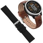 Timberland TRAIL FORCE Smartwatch Set, 2-tlg., mit schwarzem Silikonwechselband, Lederarmband, Bluetooth, Trinkerinnerung, Gehäuse silberfarben-schwarz, AMOLED Touch-Display, Herzfrequenzsensor, GPS, für Android und iOS