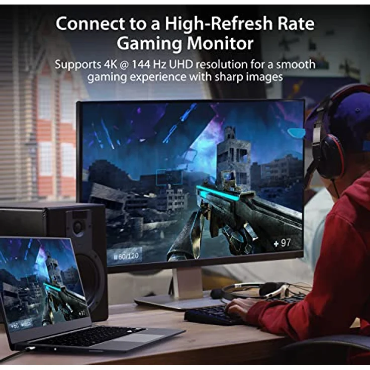 j5create JCC157-N USB-C®-zu-HDMI™ 2.1-8K-Kabel, 1,79 m, Unterstützung für 8K Auflösungen und HDR, schwarz – Bild 5