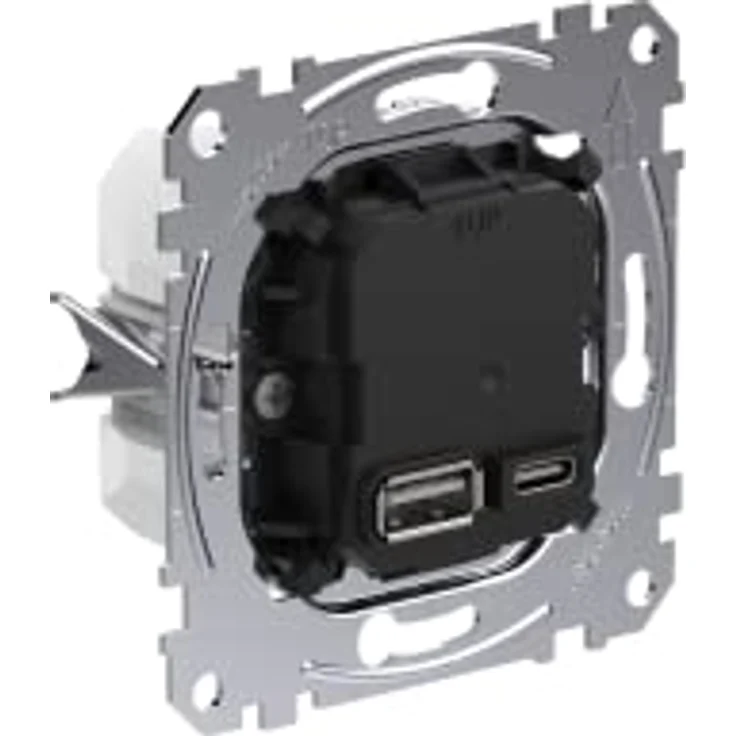 Merten MEG4366-0120 USB-Ladeeinsatz Typ A+C, 45 W Power-Delivery, Überlast- und Temperaturschutz, einfache Installation – Bild 2