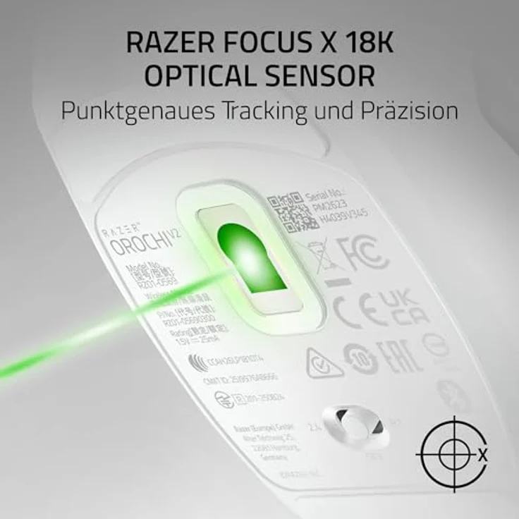 Razer Orochi V2 Wireless Gaming Maus, Focus X 18K Sensor, HyperSpeed Wireless/Bluetooth, bis zu 1.100 Stunden Akkulaufzeit, unter 60 g, weiß – Bild 6