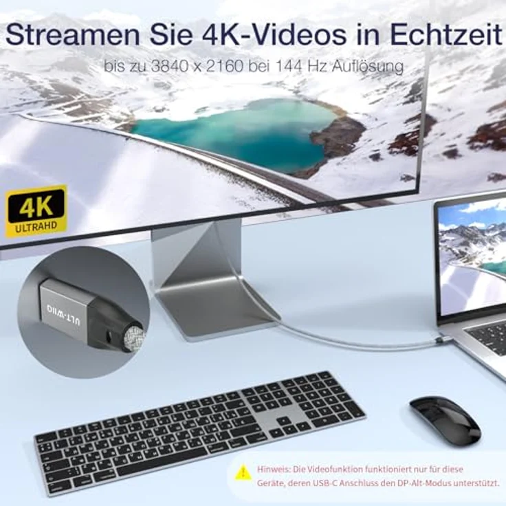 ULT-WIIQ USB C Kabel 3.2 Gen2x2, 20Gbps 240W Schnellladekabel, PD 3.1, 5K60Hz/4K144Hz Videoausgang, 1,5m für Laptop, Handy, Steam Deck, Switch, SSD, Monitor – Bild 4