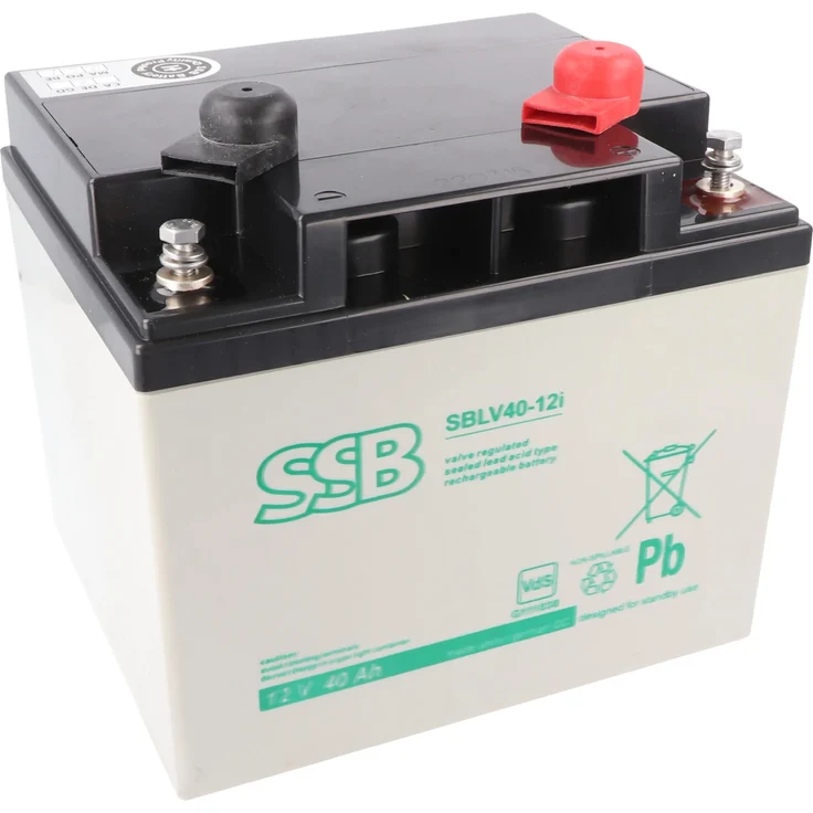 SSB SBLV40-12i, 12V 42Ah AGM Bleiakku mit M6 Schraubanschluss, Langzeitoption