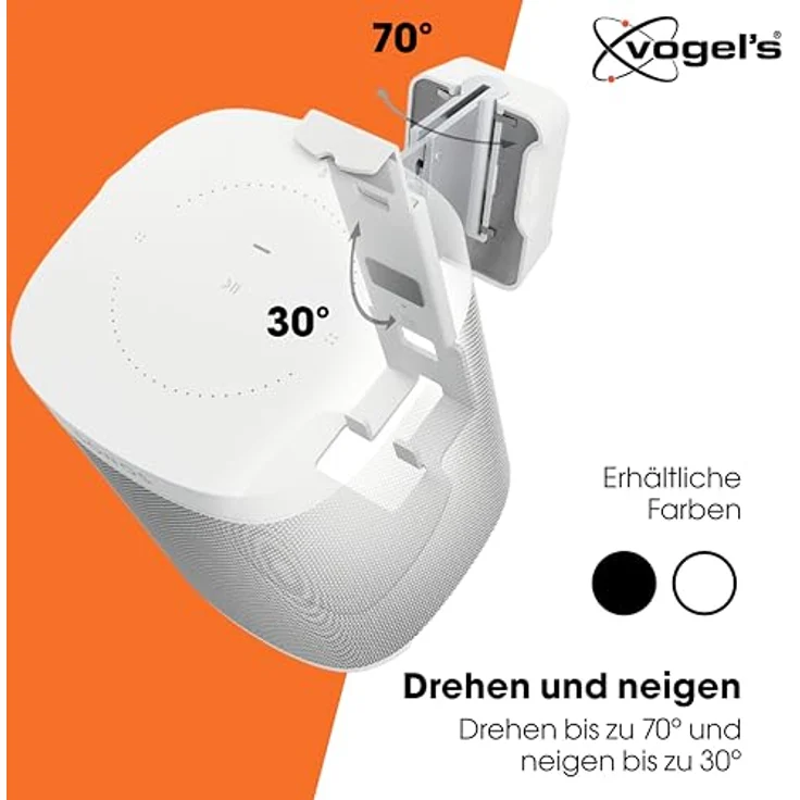 Vogel's Lautsprecher Wandhalterung SOUND 4201 für SONOS ONE & PLAY:1 weiß – Bild 2