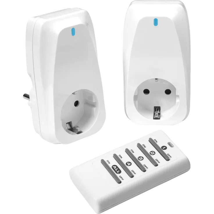 Vivanco 63782 2-fach Indoor Funksteckerset, 1.000W Leistung, smarte Steckdosen