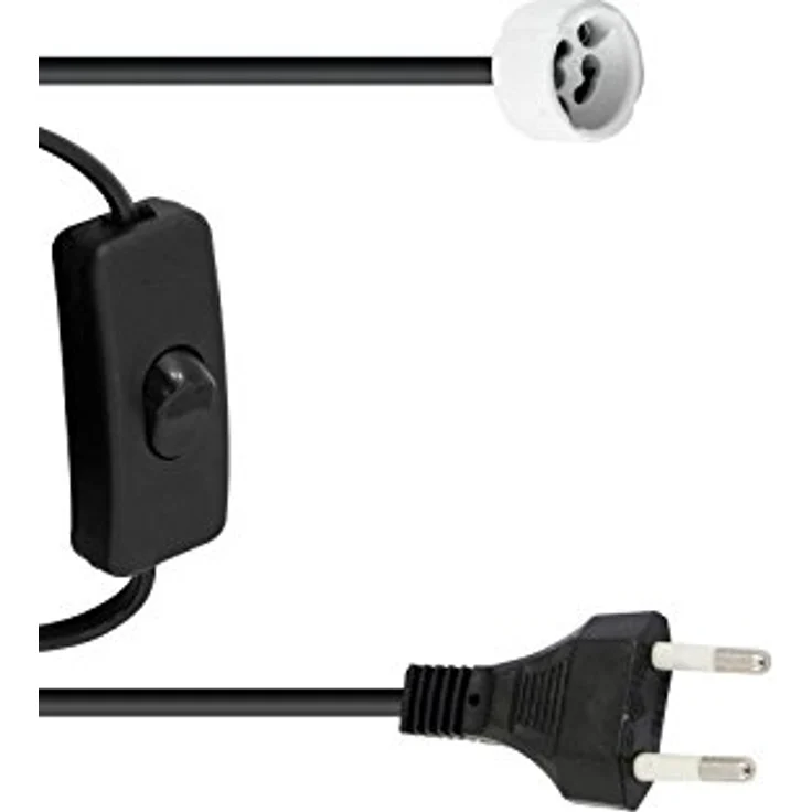 EUROLITE GU-10 Fassung Netzkabel Stecker Schalter | Perfekt um Ihren Arbeitsplatz zu beleuchten – Bild 3