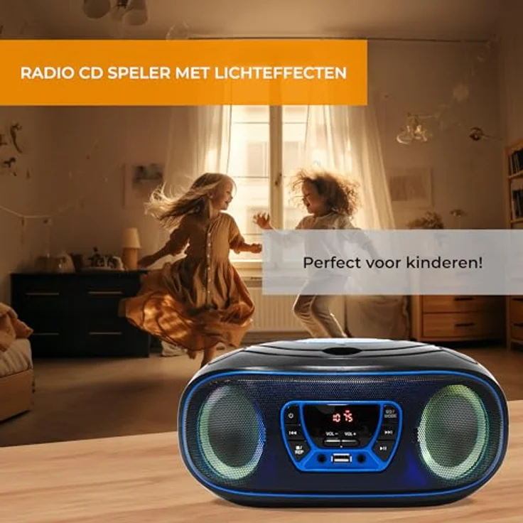 Denver Electronics TCL-212BT Blue - CD-Player (4 W, FM, Extern, Tragbarer CD-Player, Schwarz, Blau, 3,5 mm) – Bild 2