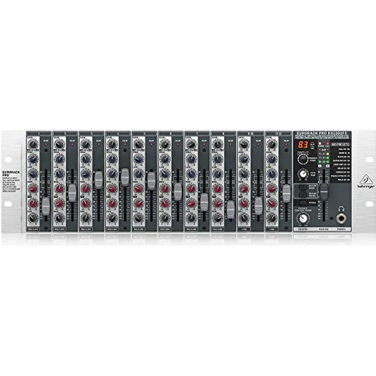 Behringer RX1202FX V2 Premium 12-Eingangs-Mikrofon/Line-Rack-Mixer mit XENYX-Mikrofonvorverstärkern, britischen EQs und Multi-FX-Prozessor