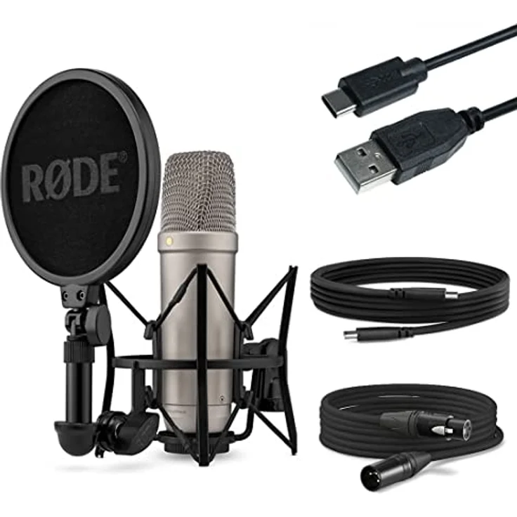 Rode NT1 5th Generation XLR USB Studio-Mikrofon + keepdrum USB Kabel Typ A zu Typ C 50cm – Bild 1