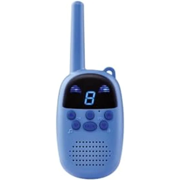 Silvercrest Kinder-Walkie-Talkie-Set, Funkgerät bis 8 km Reichweite, Blau, mit LED-Display und 9 Kanälen – Bild 2