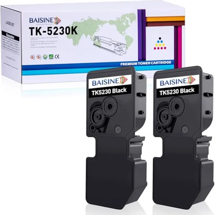 BAISINE TK-5230K Toner Kompatibel für Kyocera, Schwarz, 2er Pack, 2.600 Seitenleistung