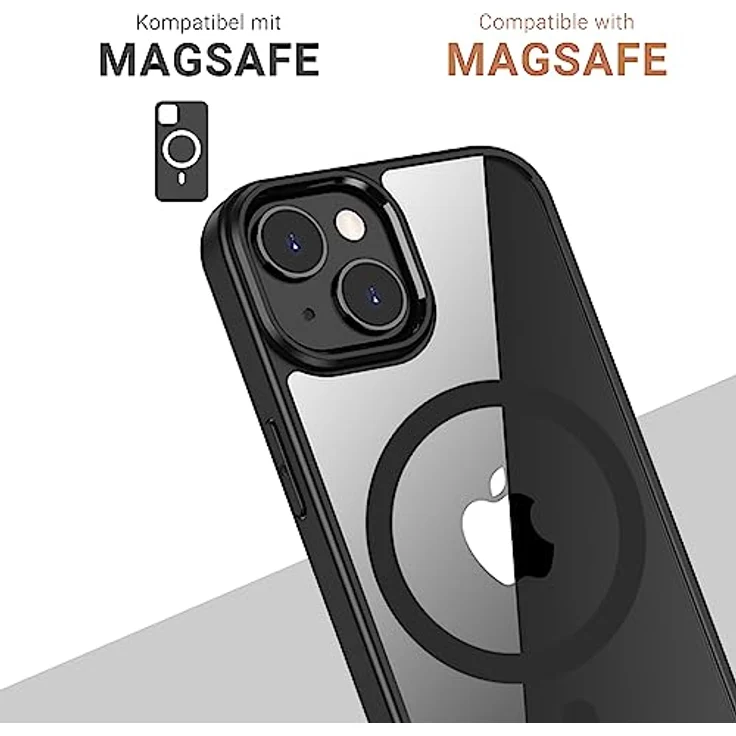 JT Berlin Pankow Hybrid MagSafe Backcover für Apple iPhone 15, Schwarz, Transparent, stoßfest mit 360 Grad Bumper, MagSafe kompatibel – Bild 3