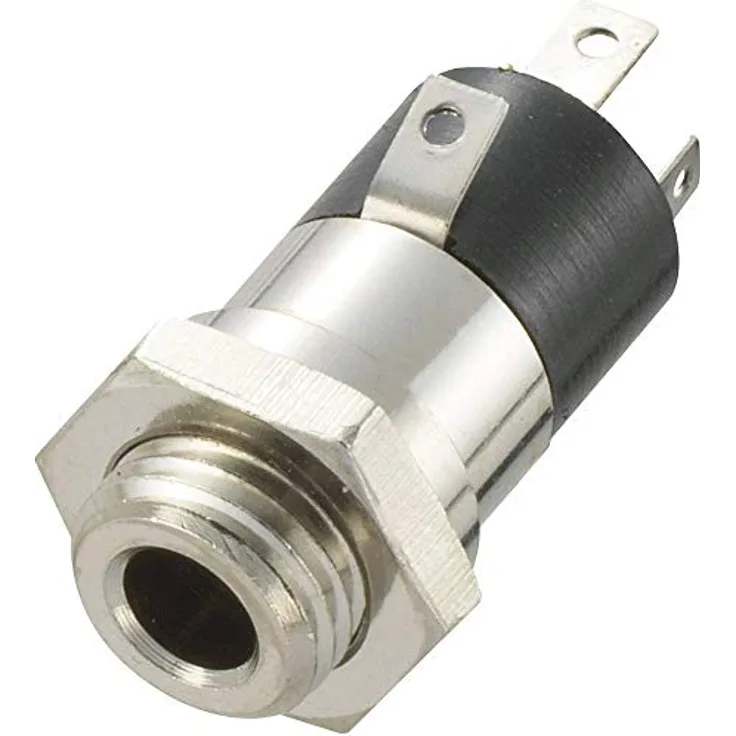 TRU COMPONENTS 718612 Klinken-Steckverbinder 3.5 mm Buchse, Einbau vertikal Polzahl (num): 4 Stereo Silber 1 St.