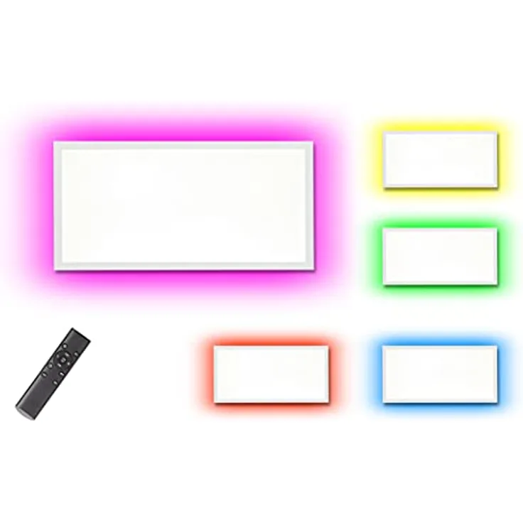 Northpoint LED Panel Deckenleuchte Wandleuchte mit RGB Backlight Hintergrundbeleuchtung 60W Warmweiß/Kaltweiß Mood RGB Fernbedienung 80x30cm, Ambiente-Hintergrundbeleuchtung, dimmbar, Nachtlichtfunktion, Fernbedienung enthalten - Northpoint