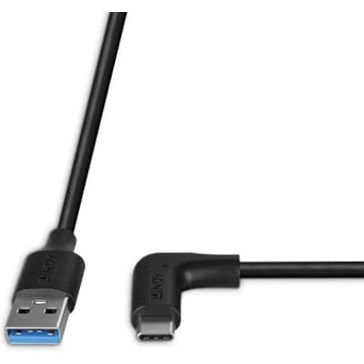 LINDY USB 3.2 Typ A auf USB-C Kabel 90° gewinkelt, 10 Gbit/s, 1 m, robustes PVC-Gehäuse – Bild 4