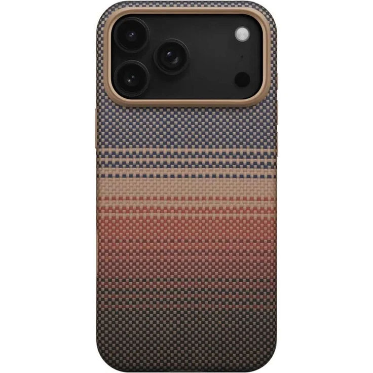 Pitaka Aramid UltraGuard Case Sunset für iPhone 17 Pro Max, Smartphone Hülle aus Aramidfaser mit präzisen Aussparungen, Orange
