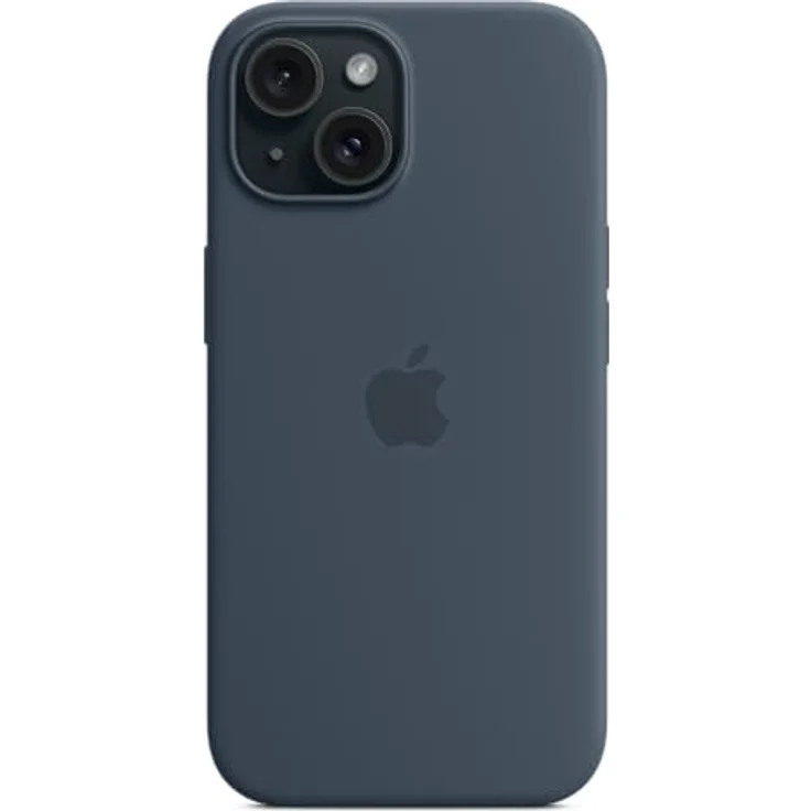 Apple iPhone 15 Silikon Case mit MagSafe – Sturmblau, Schutzcase mit integrierten Magneten und Mikrofaserfutter – Bild 1