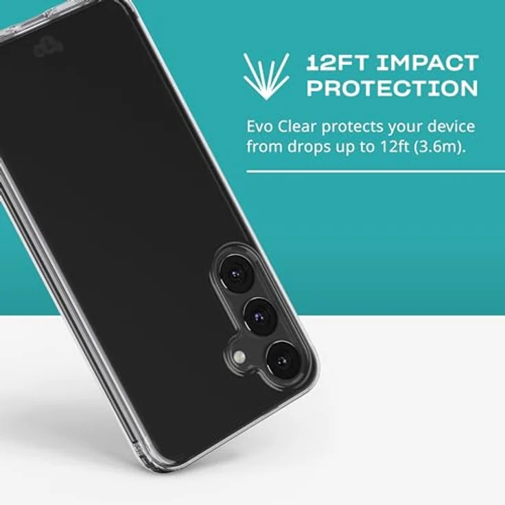 tech21 Evo Clear, Handyhülle für Samsung S24+, transparent, mit 3,6 m Aufprallschutz, vergilbungs- und kratzfest, verbessertem Kameraschutz – Bild 4
