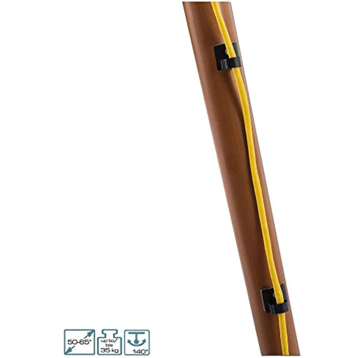 EasyLife Design STAFFELEI Tripod TV-Stativ, Halterung bis 65 Zoll für Fernseher/Monitor, 140° schwenkbar, höhenverstellbar, VESA bis 400x400, Schwarz/Nussbaum dunkel – Bild 5
